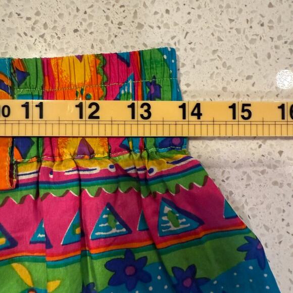 Oscar de la Renta 100% Silk Colorful Pattern Shorts Womens M Artsy Retro Y2K - Picture 5 of 5